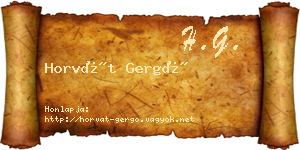 Horvát Gergő névjegykártya